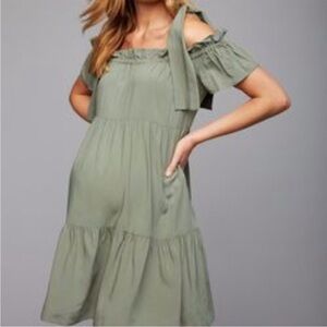 Pietro Brunelli Olive Green Positano Tie Strap Maternity Dress